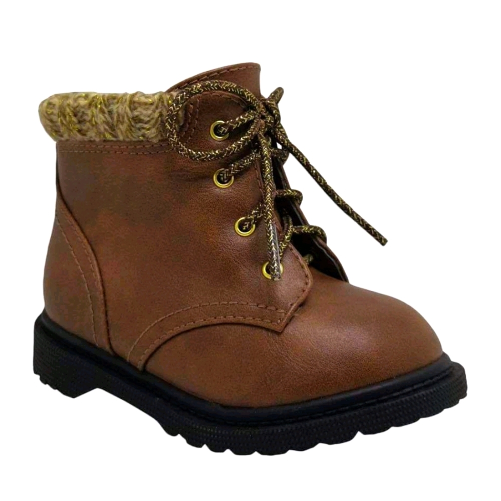 NWT Girls Brown Lace Up Boots